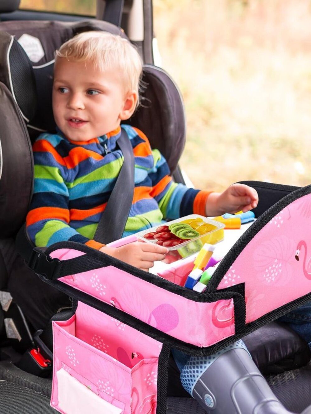 Kids Travel Tray, Car Seat Tray for kids Travel, Toddler Road Trip Essentials Wi - Picture 5 of 9